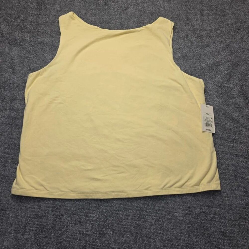 New Day Women’s XXL Yellow Sleeveless Tank Top Scoop Neck Casual Basic